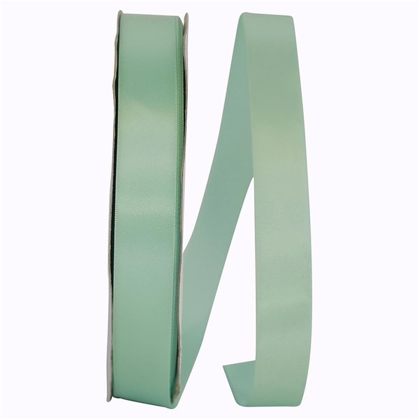 Reliant Ribbon 0.875 in. 100 Yards Single Face Satin Ribbon, Aqua 5150-077-05C